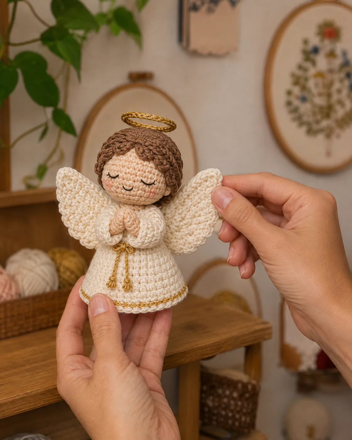 Anjo em amigurumi finalizado